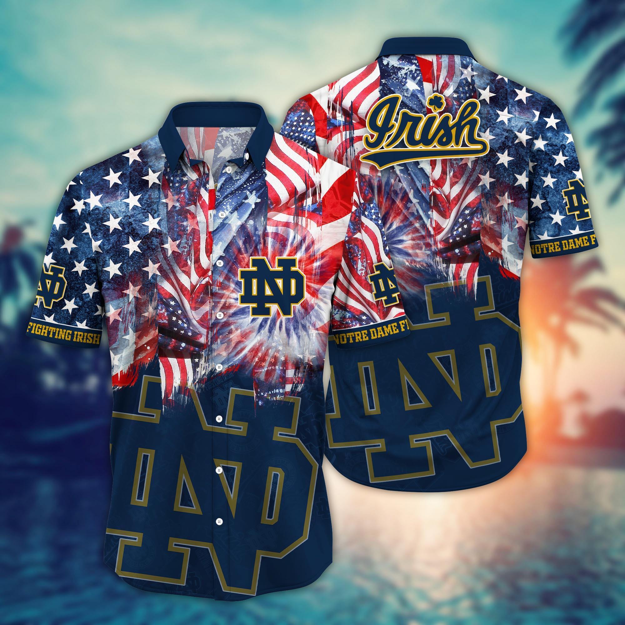 Notre Dame Fighting Irish NCAA Flower Hawaii Shirt For Fans Ver 32