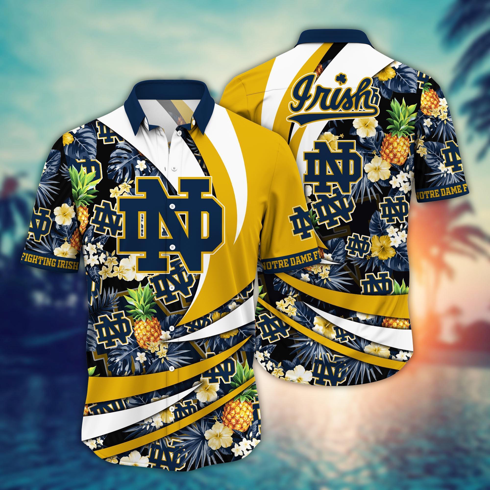 Notre Dame Fighting Irish NCAA Flower Hawaii Shirt For Fans Ver 6