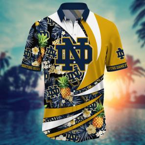 Notre Dame Fighting Irish NCAA Flower Hawaii Shirt For Fans Ver 6