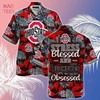 Ohio State Buckeyes Hawaiian Shirt And Shorts For Summer, Stress Blessed Obsessed Fans 
