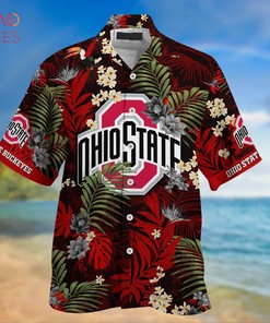 Ohio State Buckeyes Hawaiian Shirt And Shorts For Summer, Tropical Patterns For Fans 