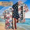 Ohio State Buckeyes Hibiscus Tropical 4th of July Hawaiian Shirt - Perfect for Your Summer Celebrations