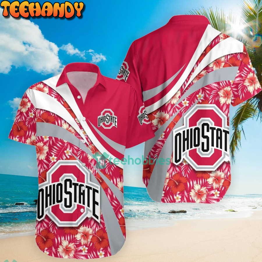 Ohio State Buckeyes Hibiscus Tropical Flower NCAA Hawaiian Shirt for Fans