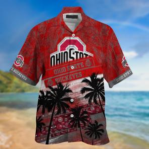 Ohio State Buckeyes NCAA Palm Tree Pattern Hawaii Shirt For Sports Fans