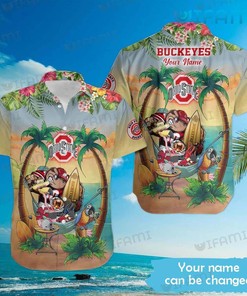 Ohio State Hawaiian Shirt Flamingo Mascot Parrot Custom, Best Gift For Fans 