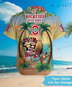 Ohio State Hawaiian Shirt Flamingo Mascot Parrot Custom, Best Gift For Fans