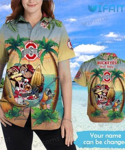 Ohio State Hawaiian Shirt Flamingo Mascot Parrot Custom, Best Gift For Fans 