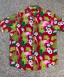 Oklahoma Sooners Hawaiian Shirt, Men's Size XL