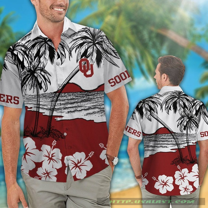 Oklahoma Sooners Hibiscus Beach Shirt with Hawaii Shirt