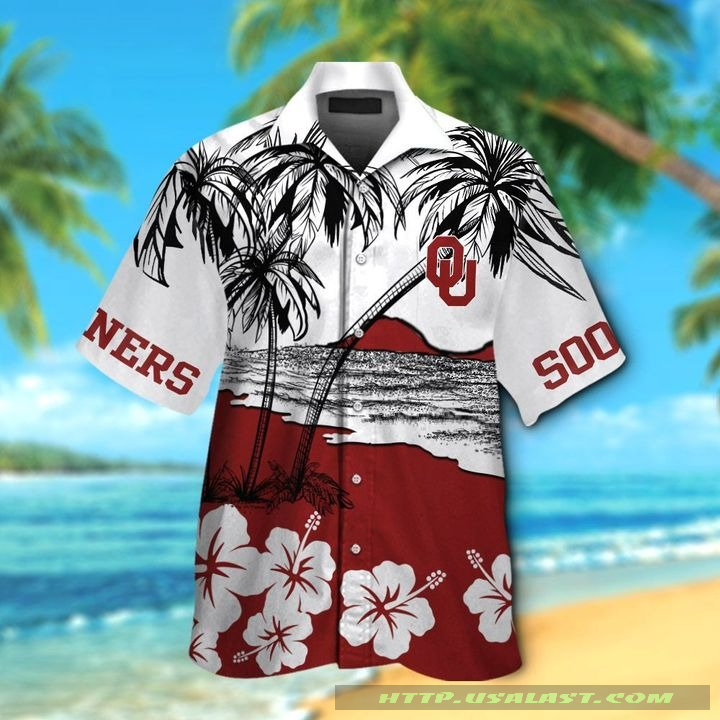 Oklahoma Sooners Hibiscus Beach Shirt with Hawaii Shirt