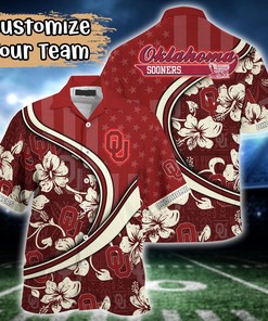 Oklahoma Sooners NCAA US Flag Flower Hawaii Shirt For Fans