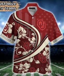 Oklahoma Sooners NCAA US Flag Flower Hawaii Shirt For Fans