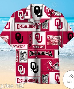 Oklahoma Sooners Red and White Squares Football Team Hawaiian Shirt