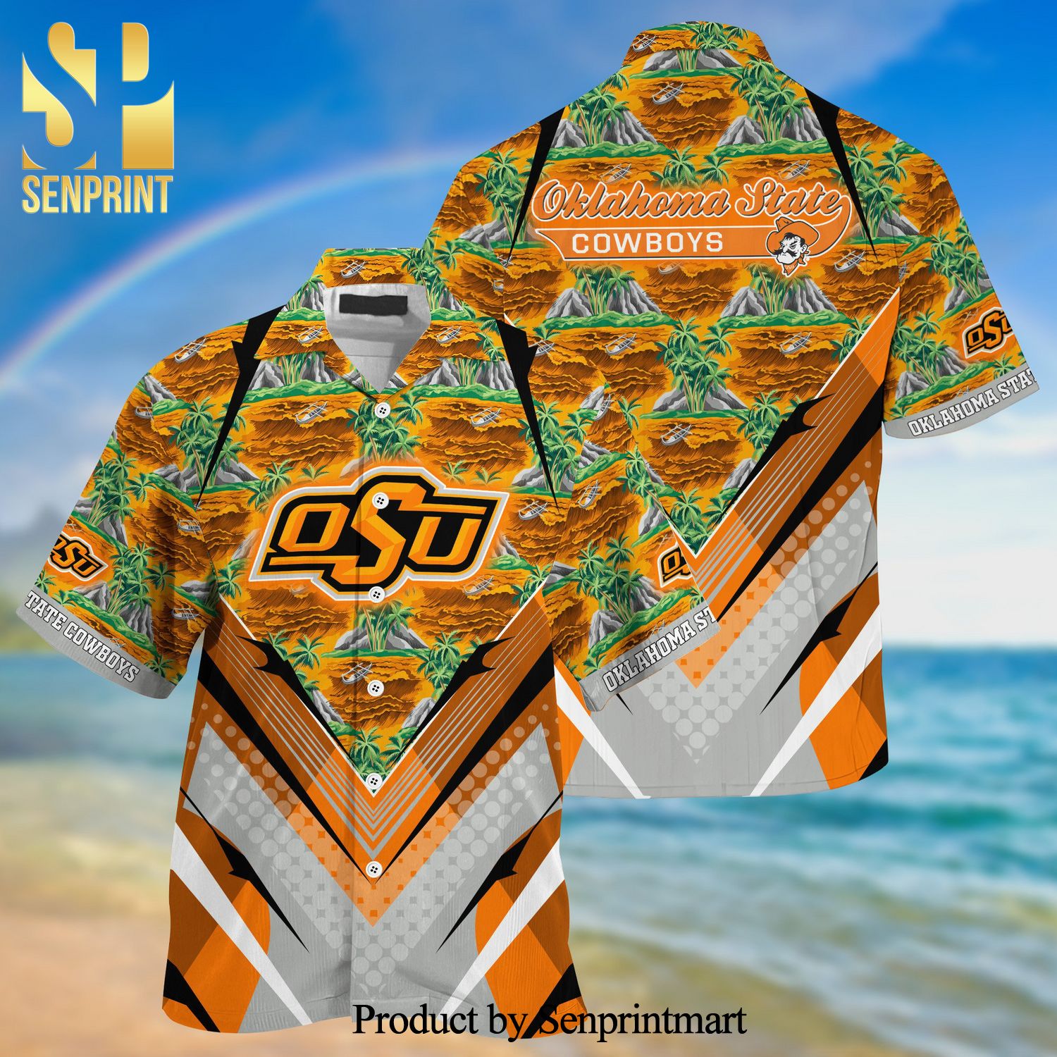 Oklahoma State Cowboys All Over Print Hawaiian Shirt - Perfect Outfit for Cowboys Fans