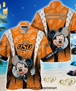 Oklahoma State Cowboys Leaves Pattern Hawaiian Shirt And Shorts - Perfect Outfit for Game Day or Any Day