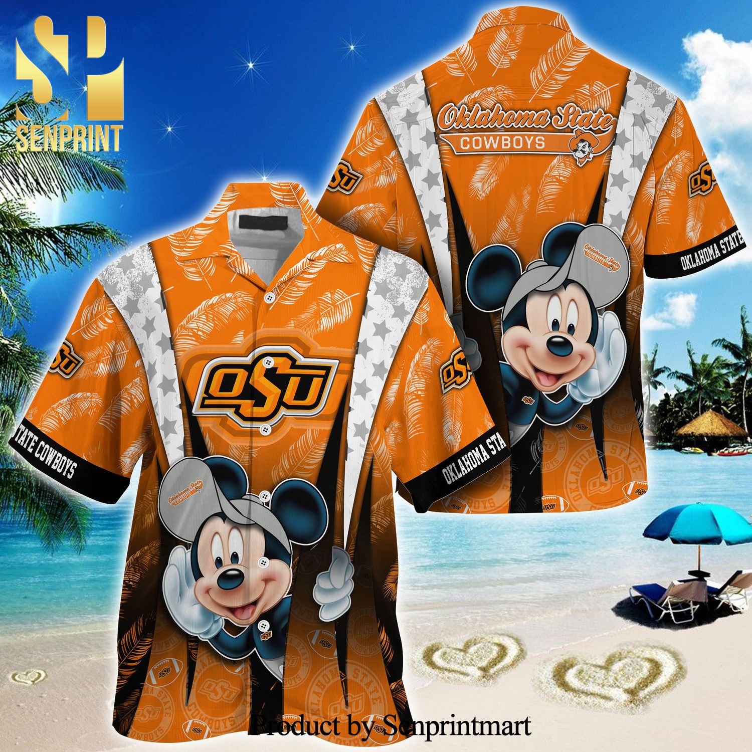 Oklahoma State Cowboys Leaves Pattern Hawaiian Shirt And Shorts - Perfect Outfit for Game Day or Any Day