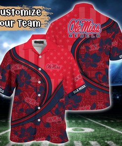 Ole Miss Rebels NCAA US Flag Flower Hawaii Shirt For Fans