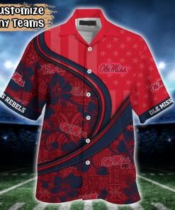 Ole Miss Rebels NCAA US Flag Flower Hawaii Shirt For Fans