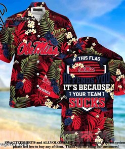 Ole Miss Rebels Offensive Red Skeleton Hawaii Shirt for Summer