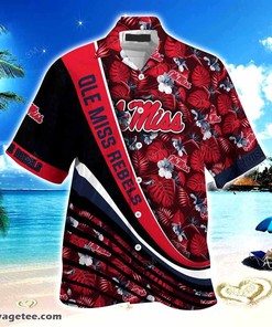 Ole Miss Rebels Summer Beach Hawaiian Shirt with Tropical Flower Pattern - Perfect for Fun in the Sun