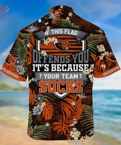 Oregon State Beavers Hawaiian Shirt And Shorts For Summer, Tropical Patterns For Fans 