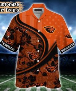 Oregon State Beavers NCAA US Flag Flower Hawaii Shirt For Fans