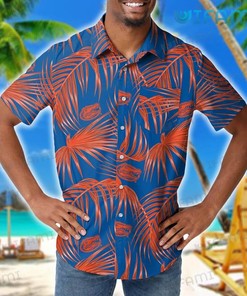 Palm Leaf Pattern Gators Hawaiian Shirt - Perfect for Fans 