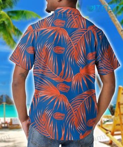 Palm Leaf Pattern Gators Hawaiian Shirt - Perfect for Fans