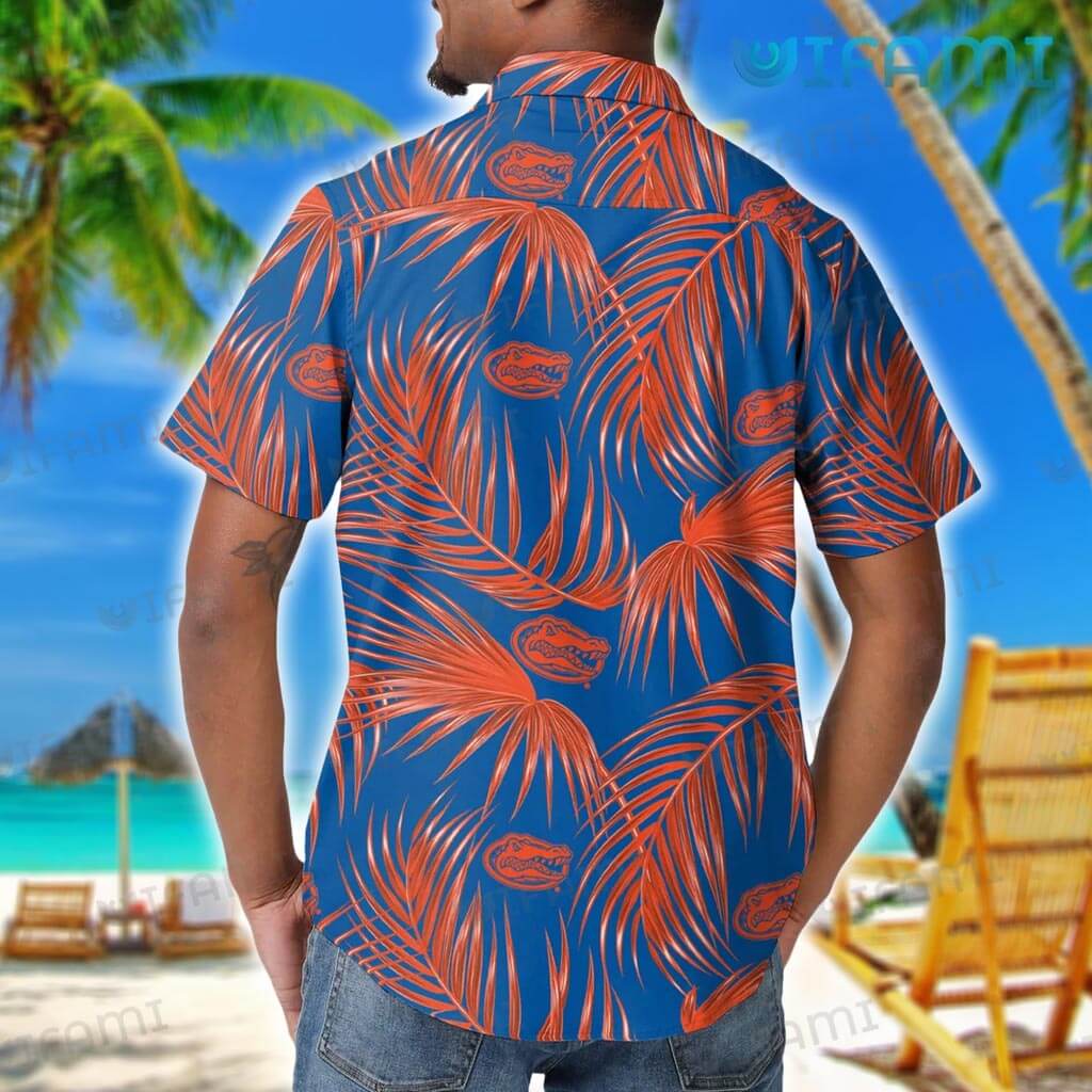 Palm Leaf Pattern Gators Hawaiian Shirt - Perfect for Fans
