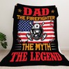 Patriot Pride Personalized Firefighter Blanket - Custom Name and Number - Gift For Fireman