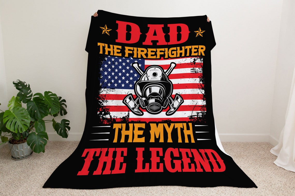 Patriot Pride Personalized Firefighter Blanket - Custom Name and Number - Gift For Fireman