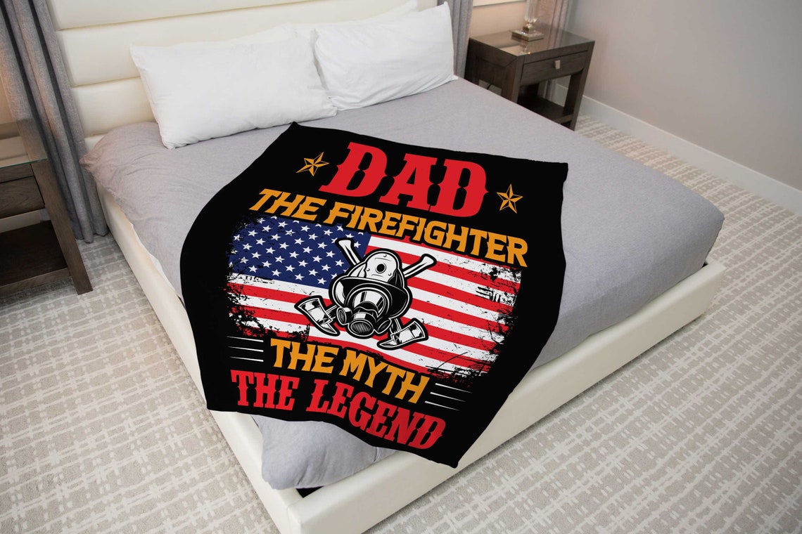 Patriot Pride Personalized Firefighter Blanket - Custom Name and Number - Gift For Fireman