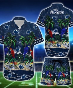 Penn State Nittany Lions Custom Text Number Tropical Hawaiian Shirt with Short