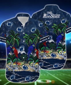 Penn State Nittany Lions Custom Text Number Tropical Hawaiian Shirt with Short