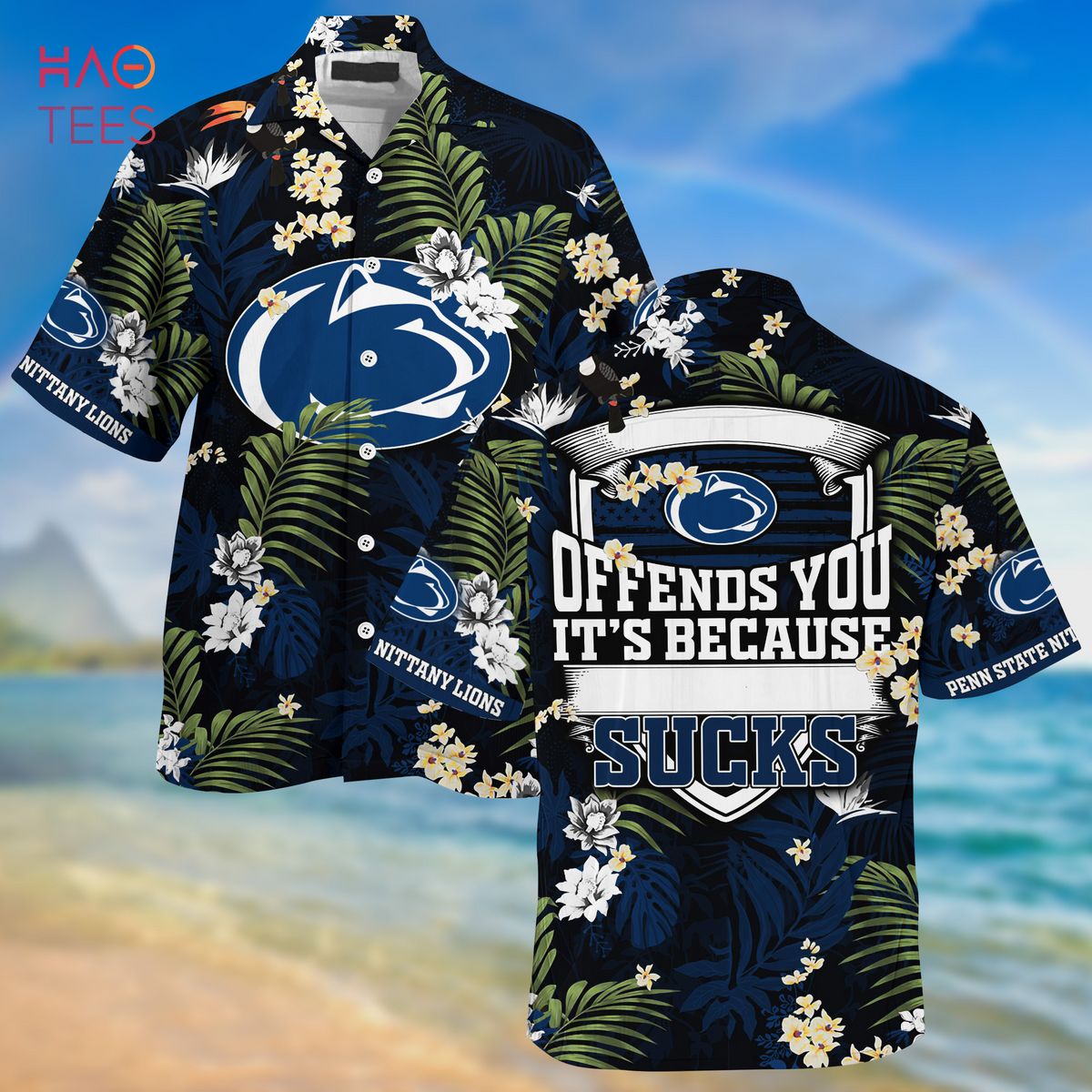 Penn State Nittany Lions Hawaiian Shirt And Shorts For Summer, Tropical Patterns For Fans