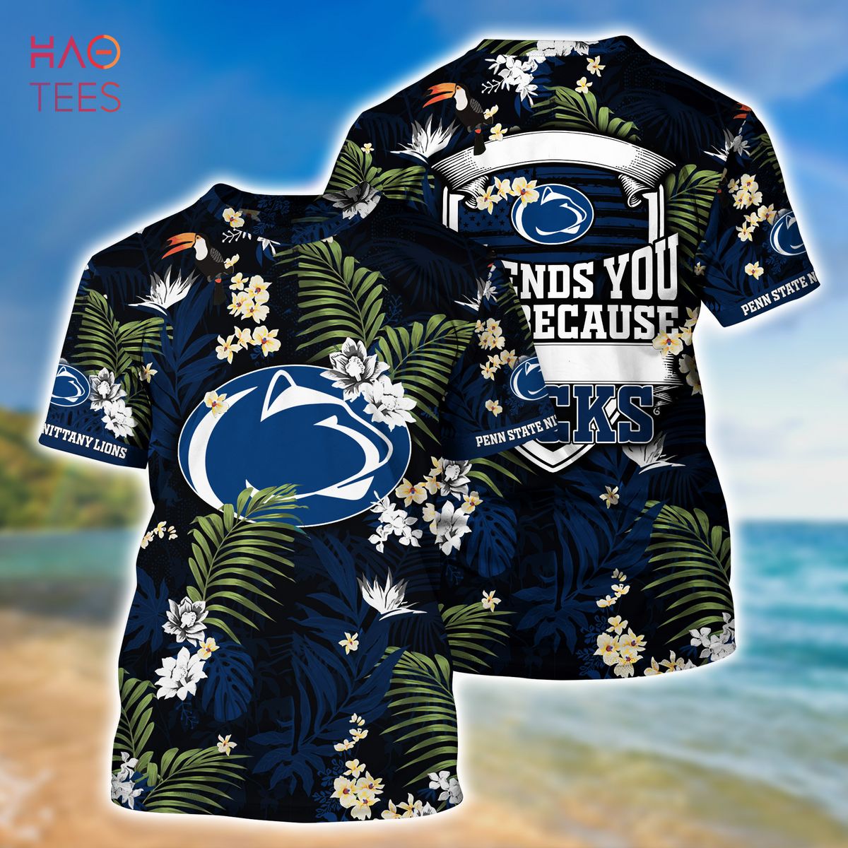 Penn State Nittany Lions Hawaiian Shirt And Shorts For Summer, Tropical Patterns For Fans
