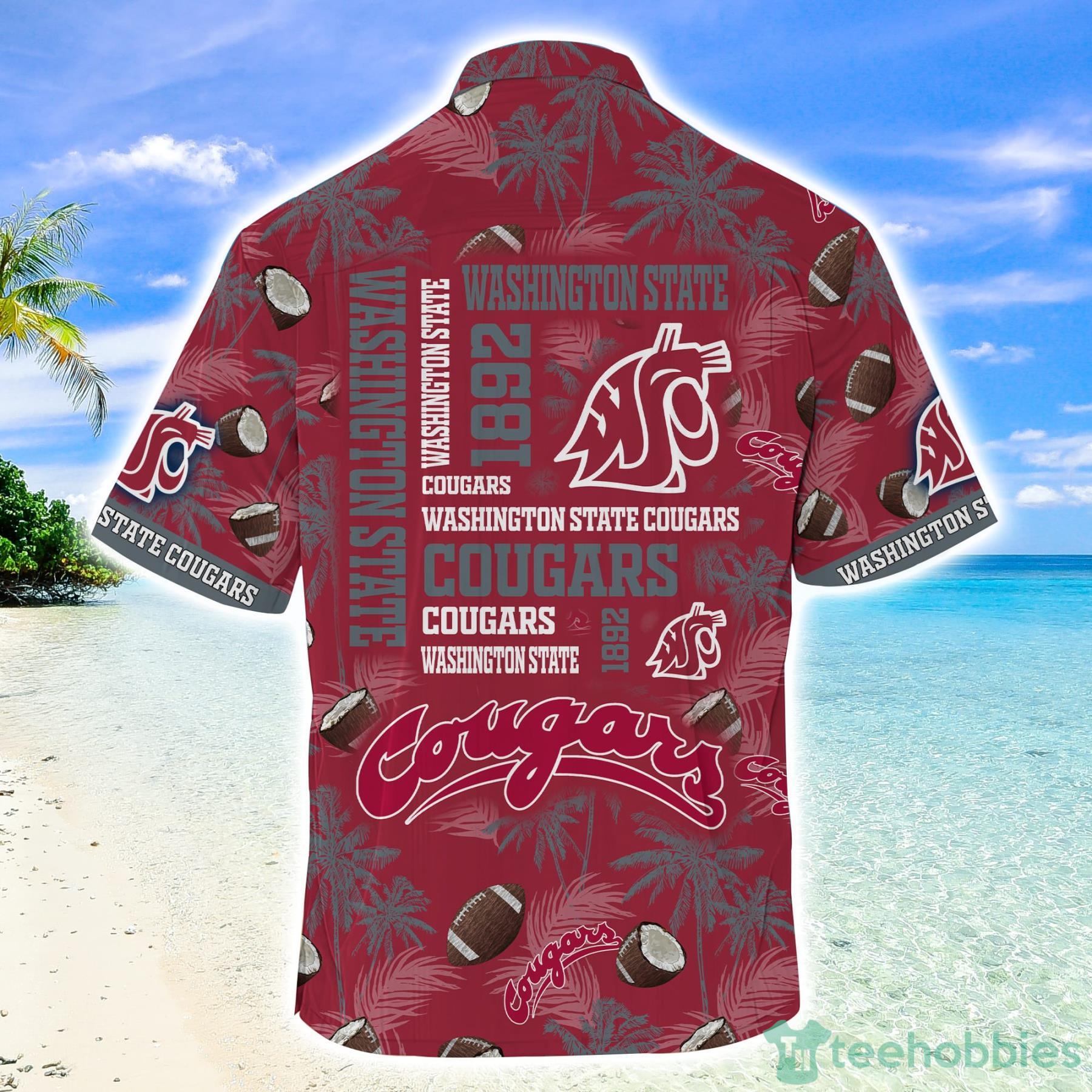 Perfect for Summer: Washington State Cougars Hawaiian Shirt and Shorts with Coconut Pattern
