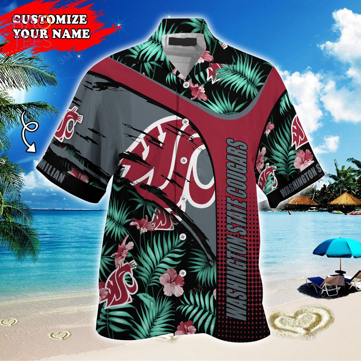 Personalize your Summer Look with Customized Washington State Cougars Hawaiian Shirt
