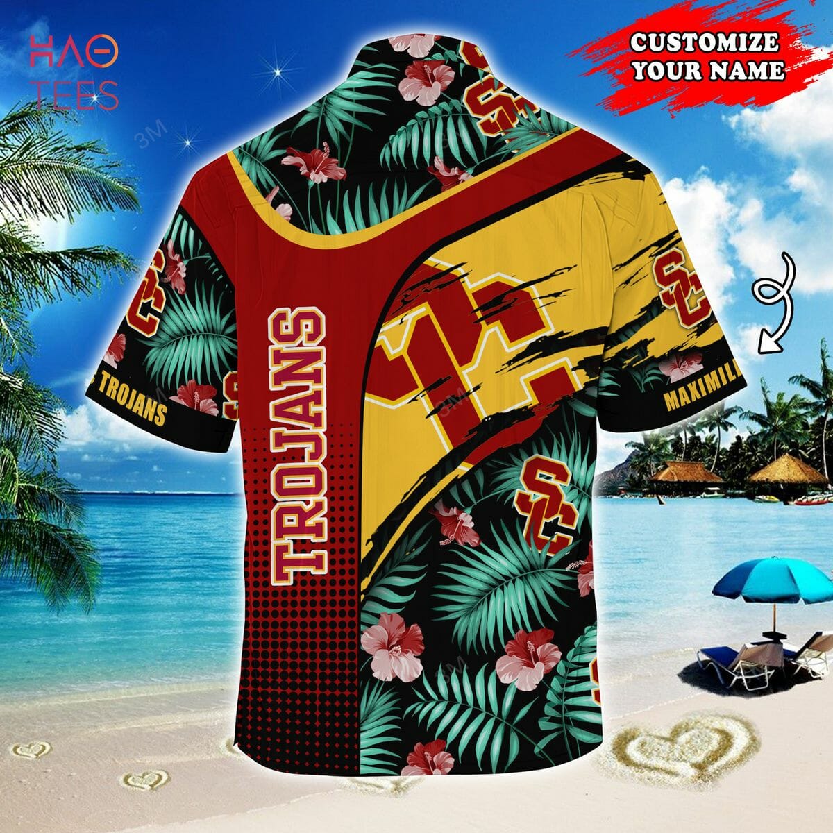 Personalize your Summer Look with NCAA USC Trojans Custom Name Green Hawaiian Shirt