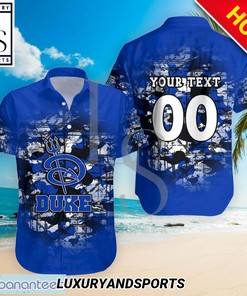 Personalized Camouflage Duke Blue Devils Hawaiian Shirt for Men