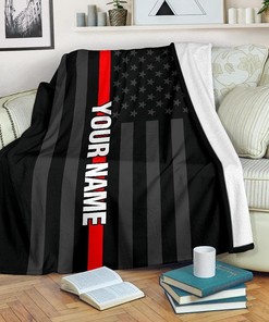 Personalized Custom Firefighter Blanket Fleece Throw Blanket