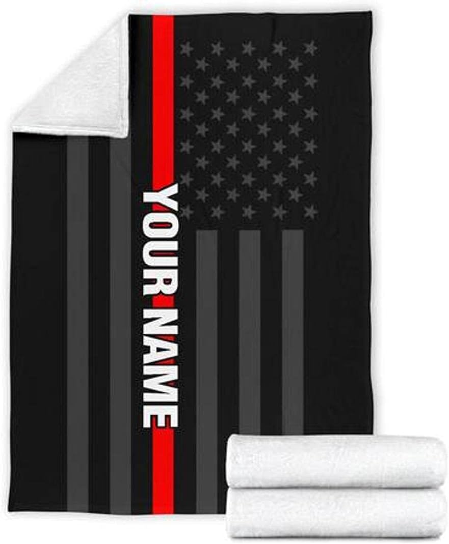 Personalized Custom Firefighter Blanket Fleece Throw Blanket