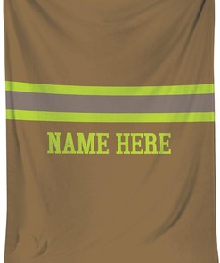 Personalized Firefighter Blanket, Custom Fireman Sherpa Fleece Throw Blankets