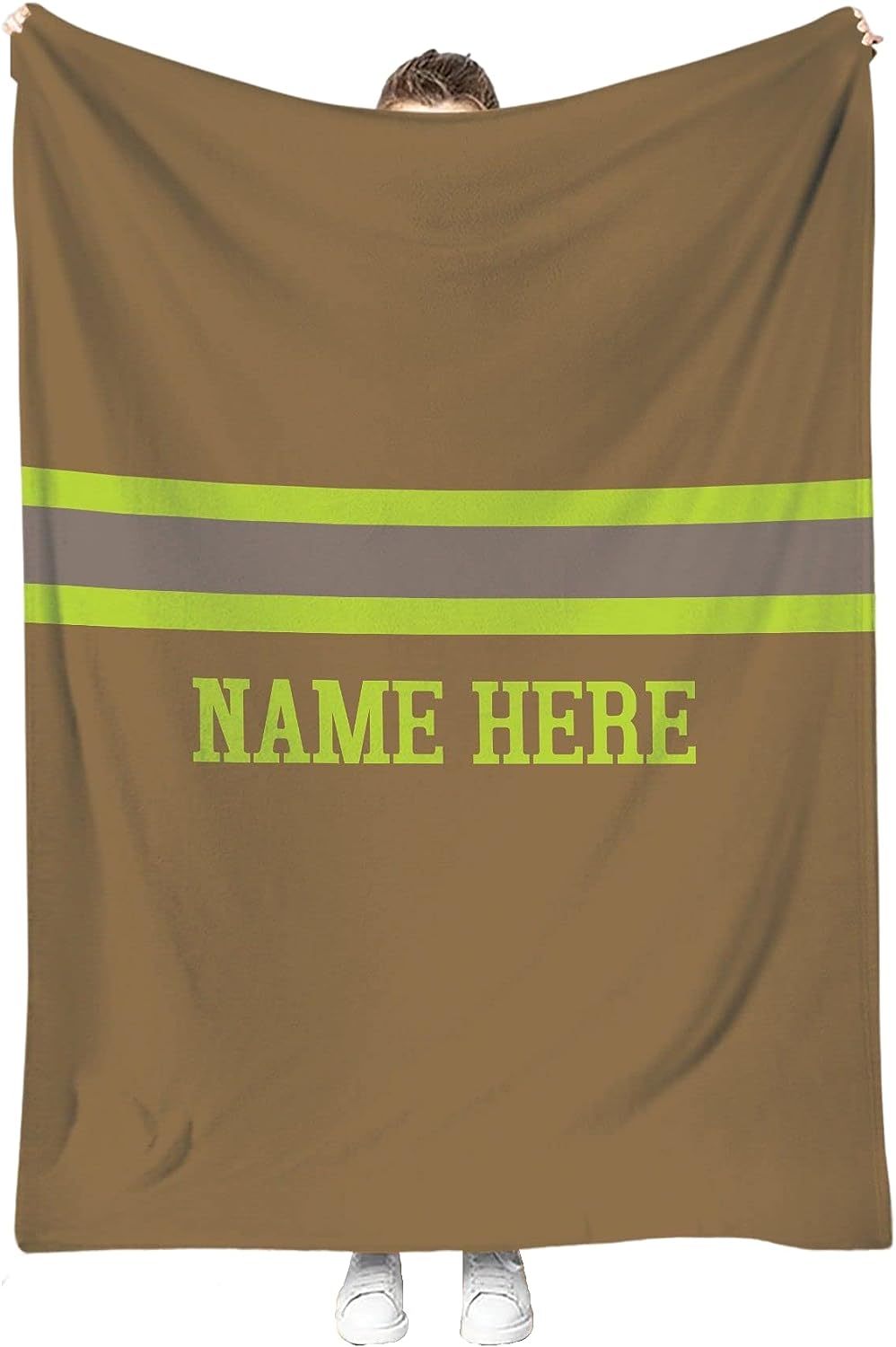 Personalized Firefighter Blanket, Custom Fireman Sherpa Fleece Throw Blankets