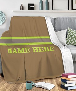 Personalized Firefighter Blanket, Custom Fireman Sherpa Fleece Throw Blankets