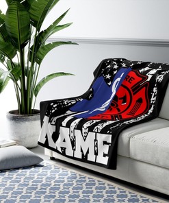 Personalized Firefighter EMT Blanket, Customized Firefighter EMS Gift