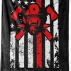 Personalized Firefighter Fleece Blanket - Redline Firefighter Department best gifts