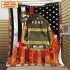 Personalized Firefighter Gift for Him - Blanket for Dad, Son, Brother, Husband, Nephew - Congratulations Gift