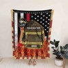 Personalized Firefighter USA Blanket - American Flag Gift for Fireman