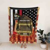 Personalized Firefighter USA Blanket, American Flag Gift for Fireman gifts